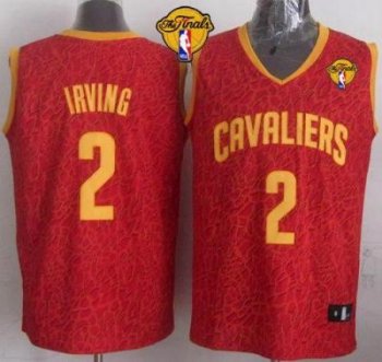 Cavaliers #2 Kyrie Irving Red Crazy Light The Finals Patch Stitched NBA Jersey