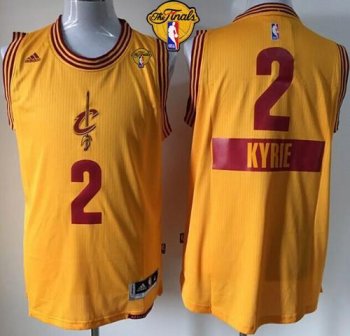 Cavaliers #2 Kyrie Irving Yellow 2014-15 Christmas Day The Finals Patch Stitched NBA Jersey