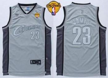 Cavaliers #23 LeBron James Grey Anniversary Style The Finals Patch Stitched NBA Jersey