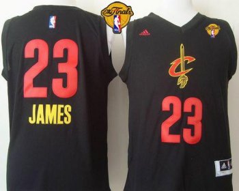 Cavaliers #23 LeBron James Black New Fashion The Finals Patch Stitched NBA Jersey