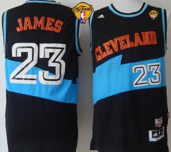 Cavaliers #23 LeBron James Black ABA Hardwood Classic The Finals Patch Stitched NBA Jersey