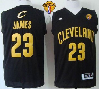 Cavaliers #23 LeBron James Black Fashion The Finals Patch Stitched NBA Jersey