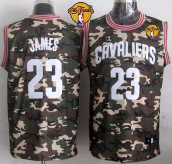 Cavaliers #23 LeBron James Camo Stealth Collection The Finals Patch Stitched NBA Jersey