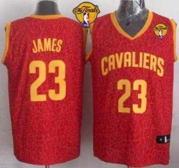 Cavaliers #23 LeBron James Red Crazy Light The Finals Patch Stitched NBA Jersey