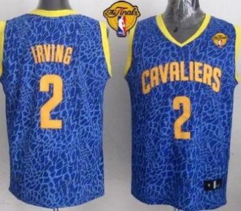 Cavaliers #2 Kyrie Irving Blue Crazy Light The Finals Patch Stitched NBA Jersey