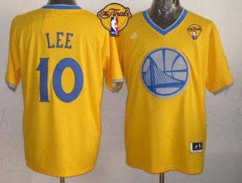 Warriors #10 David Lee Gold 2013 Christmas Day Swingman The Finals Patch Stitched NBA Jersey