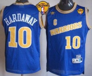 Warriors #10 Tim Hardaway Blue Throwback The Finals Patch Stitched NBA Jersey