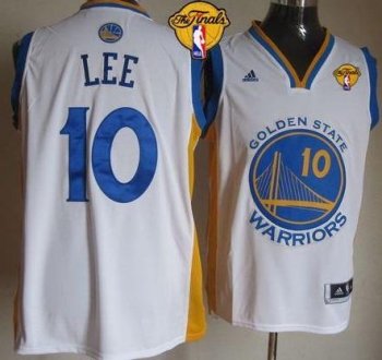 Warriors #10 David Lee White The Finals Patch Stitched NBA Jersey