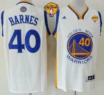 Warriors #40 Harrison Barnes White The Finals Patch Stitched Revolution 30 NBA Jersey