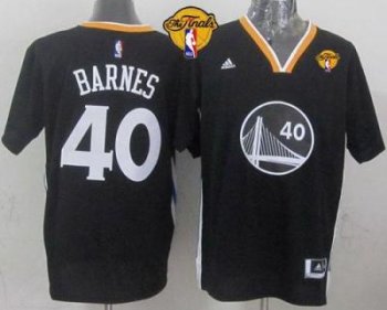 Warriors #40 Harrison Barnes Black New Alternate The Finals Patch Stitched NBA Jersey