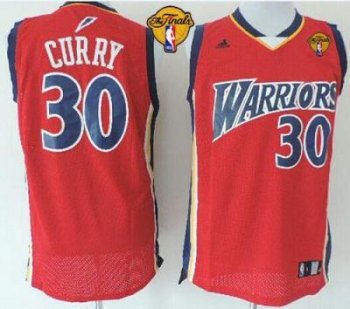 Warriors #30 Stephen Curry Red Throwback The Finals Patch Stitched NBA Jersey