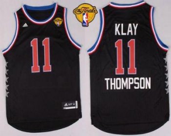 Warriors #11 Klay Thompson Black 2015 All Star The Finals Patch Stitched NBA Jersey