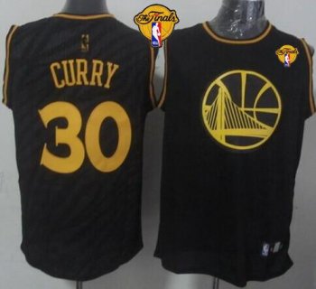 Warriors #30 Stephen Curry Black Precious Metals Fashion The Finals Patch Stitched NBA Jersey