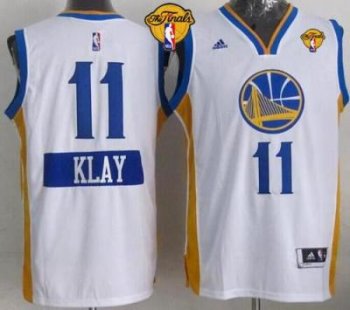 Warriors #11 Klay Thompson White 2014-15 Christmas Day The Finals Patch Stitched NBA Jersey