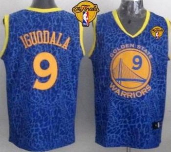 Warriors #9 Andre Iguodala Blue Crazy Light The Finals Patch Stitched NBA Jersey