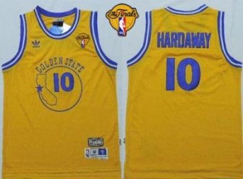 Warriors #10 Tim Hardaway Gold New Throwback The Finals Patch Stitched NBA Jersey