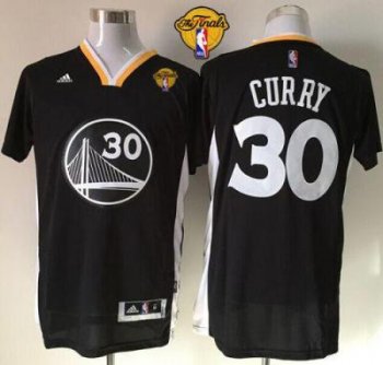 Warriors #30 Stephen Curry New Black Alternate The Finals Patch Stitched NBA Jersey