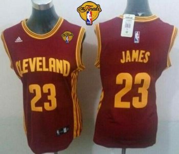 Women's Cavaliers #23 LeBron James Red The Finals Patch Road Stitched NBA Jersey