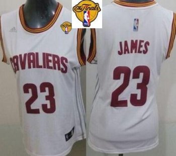 Women's Cavaliers #23 LeBron James White The Finals Patch Home Stitched NBA Jersey