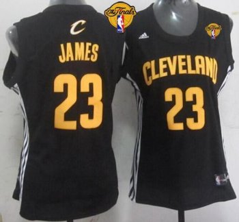 Women's Cavaliers #23 LeBron James Black The Finals Patch Fashion Stitched NBA Jersey