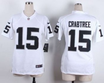 Women's Nike Oakland Raiders #15 Michael Crabtree White Stitched NFL Jersey