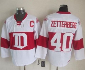 Detroit Red Wings #40 Henrik Zetterberg White Winter Classic CCM Throwback Stitched NHL Jersey