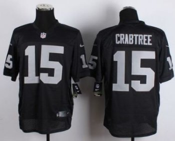 Nike Oakland Raiders #15 Michael Crabtree Black Stitched NFL Elite Jersey