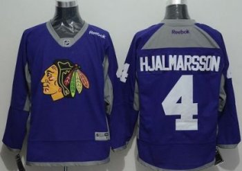 Chicago Blackhawks #4 Niklas Hjalmarsson Purple Practice Stitched NHL Jersey