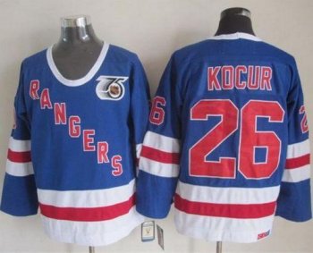 New York Rangers #26 Joe Kocur Blue CCM 75TH Stitched NHL Jersey