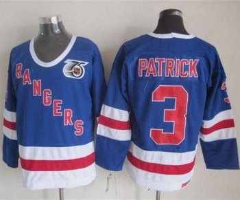 New York Rangers #3 James Patrick Blue CCM 75TH Stitched NHL Jersey