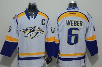 Nashville Predators #6 Shea Weber White Road Stitched NHL Jersey