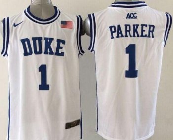 Duke Blue Devils #1 Jabari Parker White Basketball Stitched NCAA Jersey