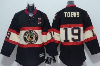 Youth Chicago Blackhawks #19 Jonathan Toews Stitched Black Third NHL Jersey