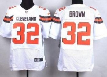 Nike Cleveland Browns #32 Jim Brown White Men's Stitched NFL Elite Jersey