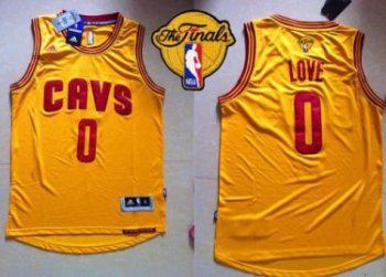 Cavaliers #0 Kevin Love Yellow The Finals Patch Stitched Revolution 30 NBA Jersey