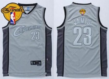 Cavaliers #23 LeBron James Grey Anniversary Style The Finals Patch Stitched NBA Jersey