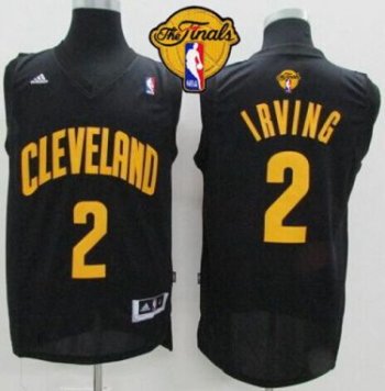 Cavaliers #2 Kyrie Irving Black Fashion The Finals Patch Stitched NBA Jersey