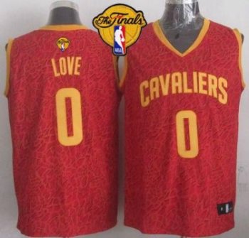 Cavaliers #0 Kevin Love Red Crazy Light The Finals Patch Stitched NBA Jersey