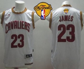 Cavaliers #23 LeBron James White Home The Finals Patch Stitched Revolution 30 NBA Jersey