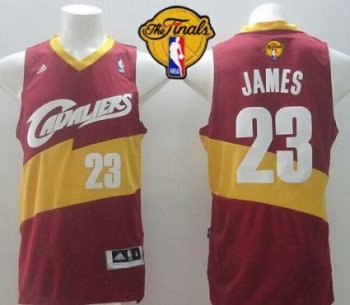 Cavaliers #23 LeBron James Red The Finals Patch Stitched Revolution 30 NBA Jersey