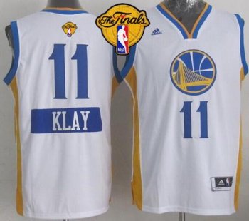 Warriors #11 Klay Thompson White 2014-15 Christmas Day The Finals Patch Stitched NBA Jersey