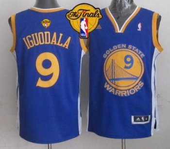 Warriors #9 Andre Iguodala Blue The Finals Patch Stitched Revolution 30 NBA Jersey