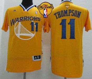 Warriors #11 Klay Thompson Gold Alternate The Finals Patch Stitched Revolution 30 NBA Jersey