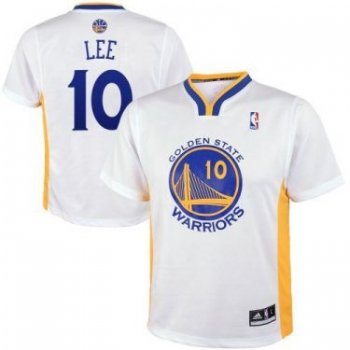 Warriors #10 David Lee White Alternate Stitched Revolution 30 NBA Jersey