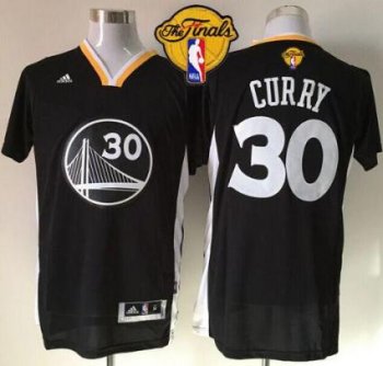 Warriors #30 Stephen Curry New Black Alternate The Finals Patch Stitched NBA Jersey