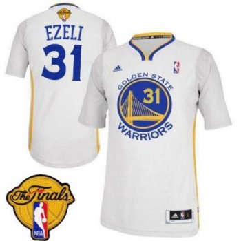 Warriors #31 Festus Ezeli White Alternate The Finals Patch Stitched Revolution 30 NBA Jersey