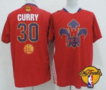 Warriors #30 Stephen Curry Red 2014 All Star The Finals Patch Stitched NBA Jersey