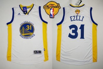 Warriors #31 Festus Ezeli White The Finals Patch Stitched Revolution 30 NBA Jersey