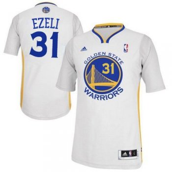 Warriors #31 Festus Ezeli White Alternate Stitched Revolution 30 NBA Jersey