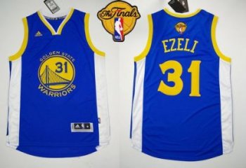 Warriors #31 Festus Ezeli Blue The Finals Patch Stitched Revolution 30 NBA Jersey